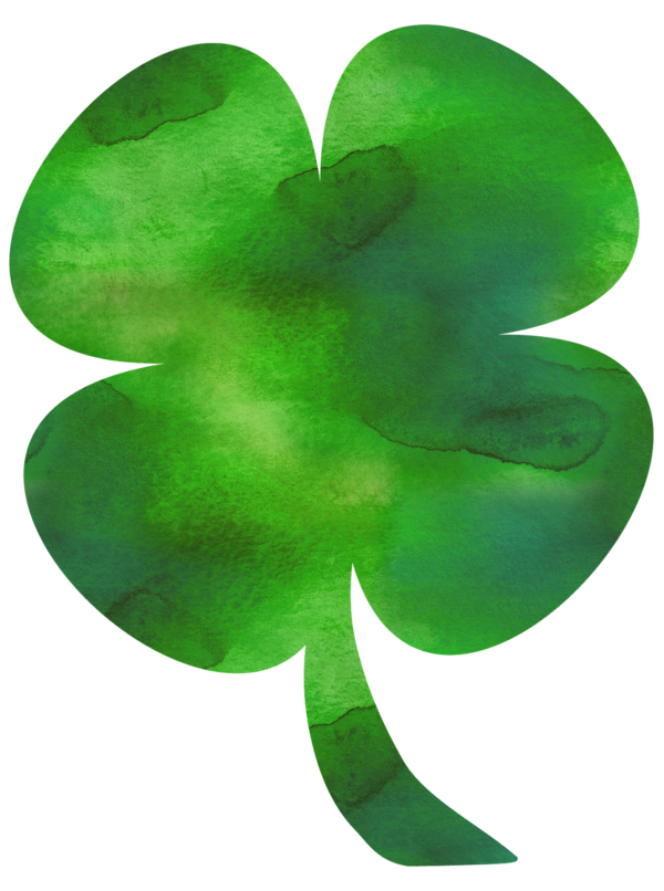 Transparent Leaf Shamrock Green for St Patricks Day