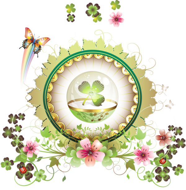 Transparent Clover Luck Fourleaf Clover Flora Leaf for St Patricks Day