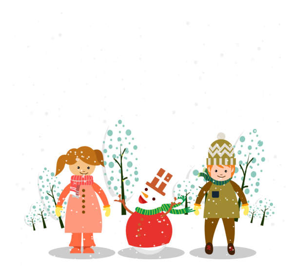 Transparent Cartoon Winter Snowman Tree Christmas Decoration for Christmas