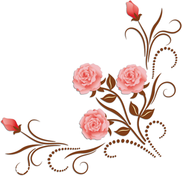 Transparent Watercolor Painting Eid Alfitr Earring Flower Pink for Ramadan