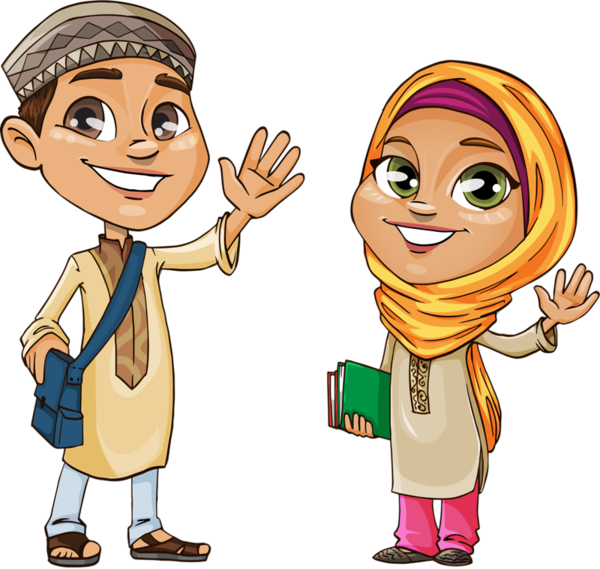 Transparent Quran Islam Child Cartoon Gesture for Ramadan
