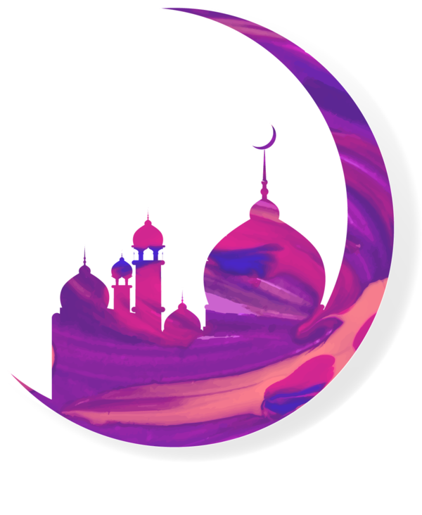 Transparent Quran Mosque Eid Alfitr Purple Violet for Ramadan