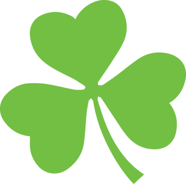Transparent Shamrock Leaf Green for St Patricks Day