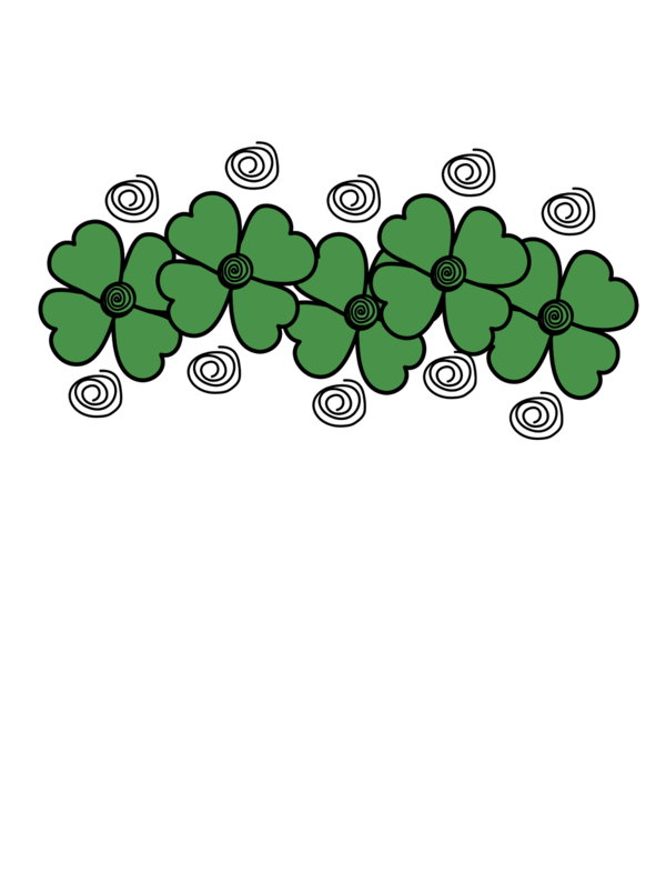 Transparent Leaf Line Shamrock Green Text for St Patricks Day