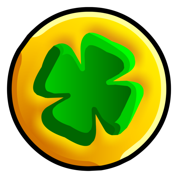 Transparent Club Penguin Coin Luck Leaf Area for St Patricks Day