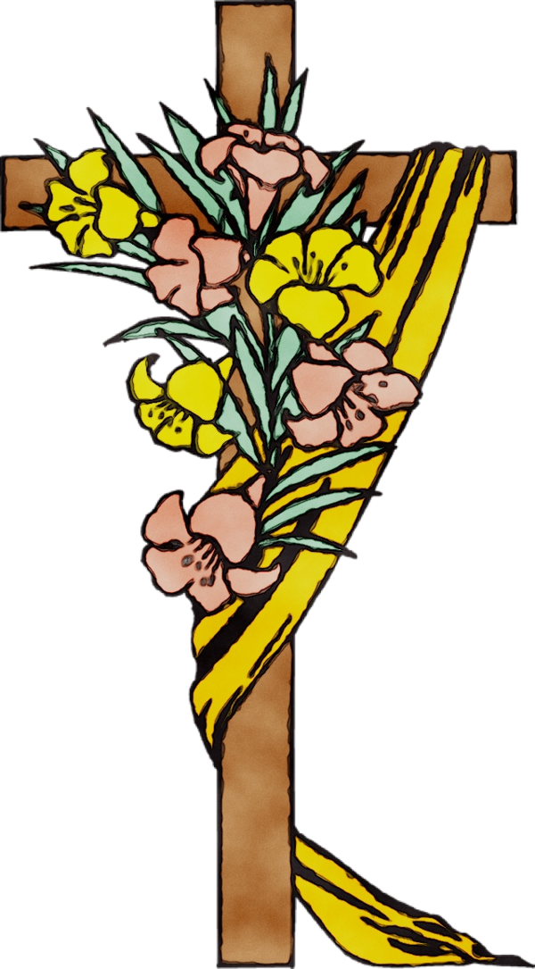 Transparent Lent Easter Clip Art Easter Religion Yellow Cut Flowers for Easter