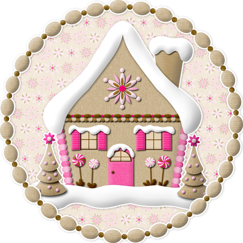 Transparent Gingerbread House Christmas Christmas Tree Pink Cake Decorating for Christmas
