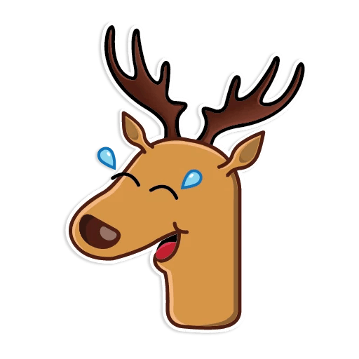 Transparent Sticker Telegram Moose Deer Reindeer for Christmas
