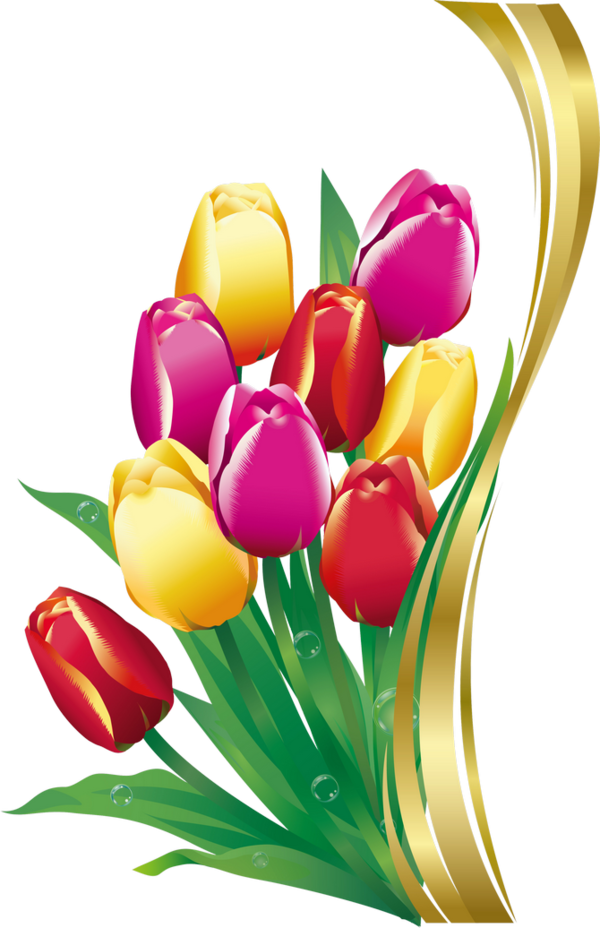 Transparent Tulip Floral Design Flower Plant for Easter
