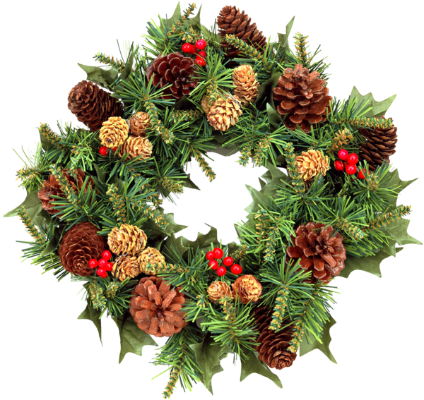Transparent Christmas Wreath Garland Evergreen Pine Family for Christmas