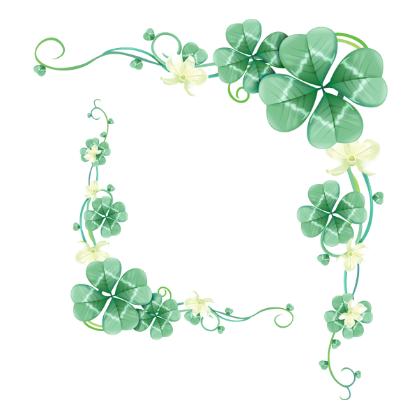 Transparent Leaf Drawing Clover Flower for St Patricks Day