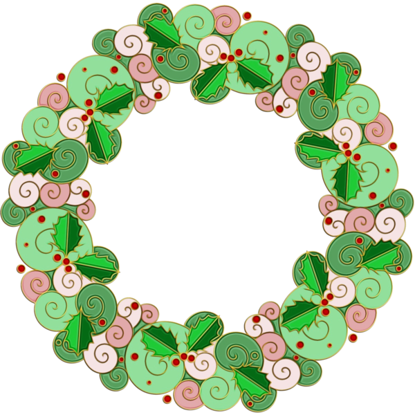Transparent Wreath Christmas Day Holly Green Christmas Decoration for Christmas