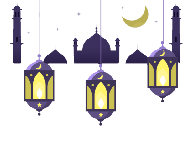 Transparent Ramadan Symbol Sign Purple Lighting for Ramadan