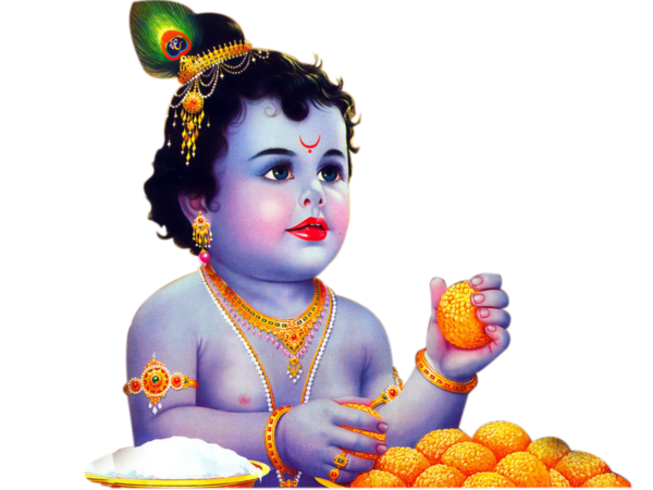 Transparent Krishna Janmashtami Krishna Wish Smile Eating for Janmashtami