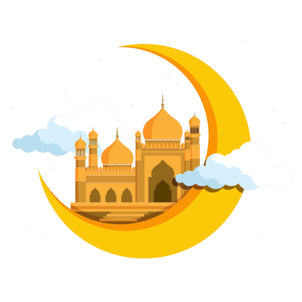 Transparent Ramadan Islam Mosque Yellow Logo for Ramadan