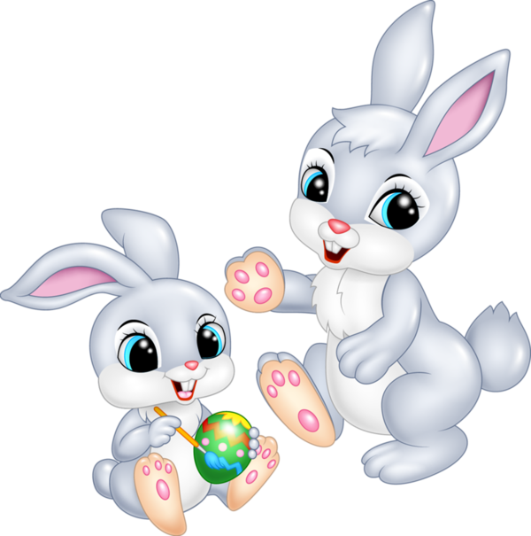 Transparent Easter Bunny Painting Cartoon Whiskers for Easter