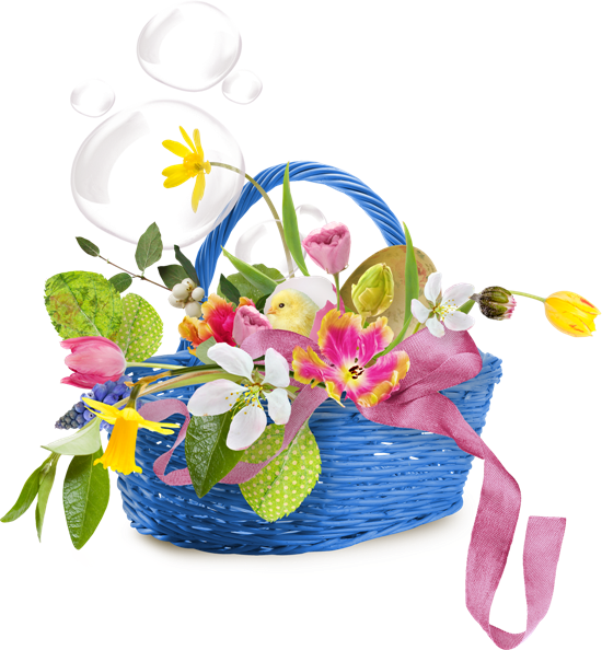 Transparent Easter Floral Design Easter Basket Flower Gift for Easter