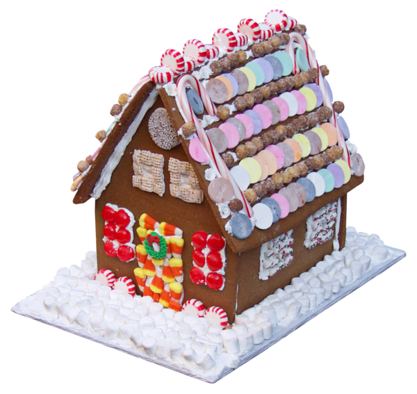Transparent Gingerbread House Christmas Day Lebkuchen Dessert for Christmas