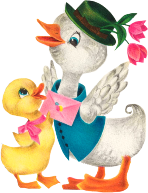 Transparent Duck Goose Easter Bunny Cartoon for Easter