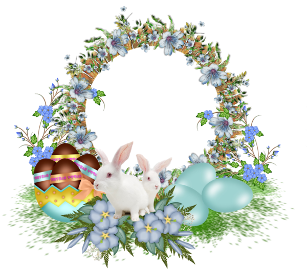 Transparent Floral Design Wreath Flora Flower for Easter