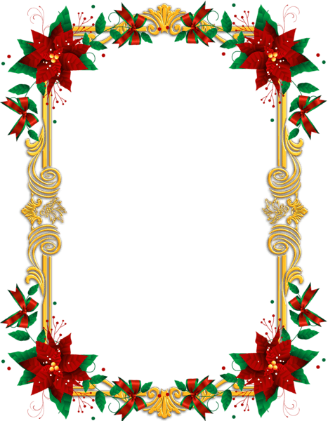 Transparent Borders And Frames Christmas Picture Frames Flower Leaf for Christmas