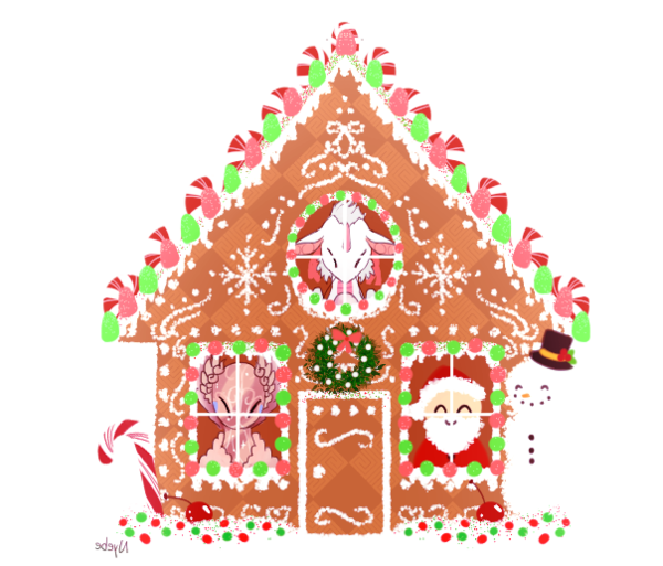 Transparent Gingerbread House Gingerbread Lebkuchen for Christmas