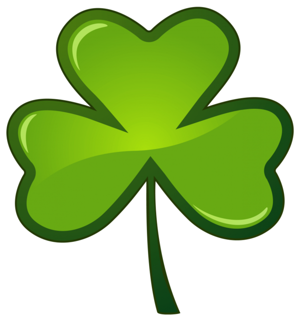 Transparent Shamrock 17 March Fourleaf Clover Green for St Patricks Day