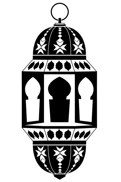 Transparent Fanous Lantern Ramadan Black And White Logo for Ramadan
