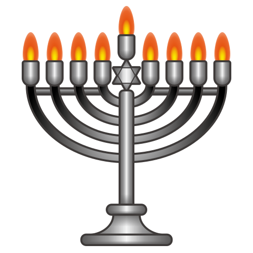 Transparent Hanukkah Menorah Emoji Candle Holder for Hanukkah