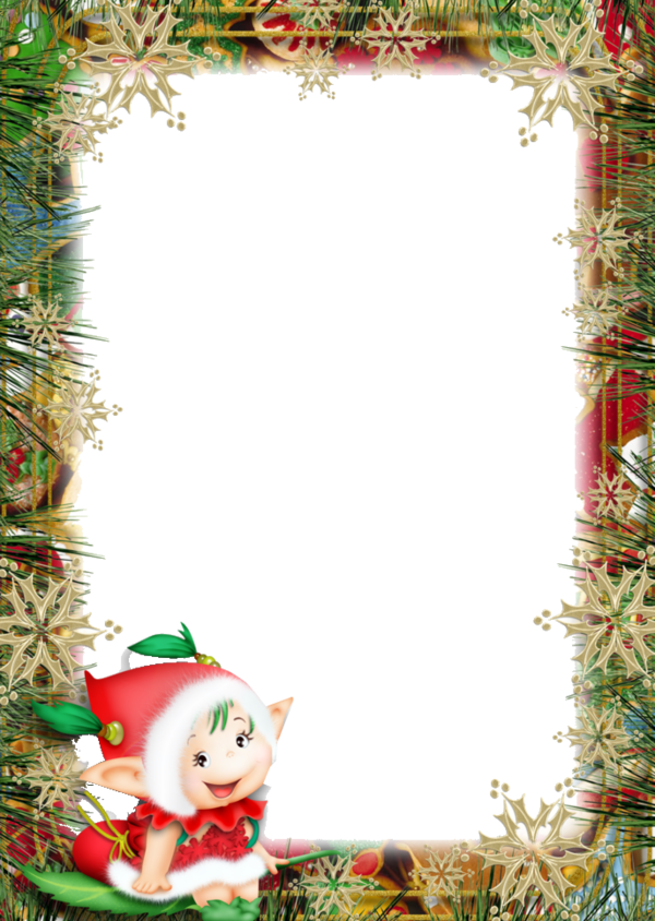 Transparent Santa Claus Christmas New Year Fir Picture Frame for Christmas