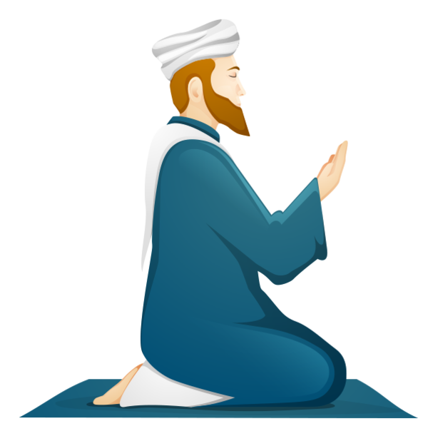 Transparent Salah Ramadan Muslim Standing Sitting for Ramadan