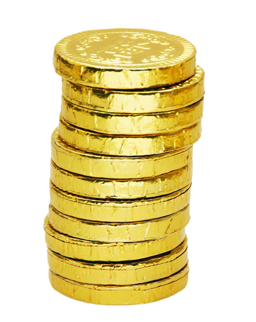 Transparent Gold Gold Coin Coin Money Brass for Hanukkah
