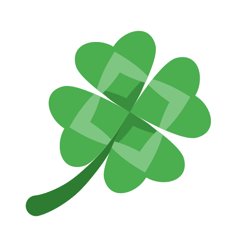Transparent Fourleaf Clover Symbol Luck Green Leaf for St Patricks Day