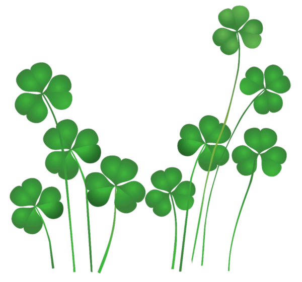 Transparent Ireland 17 March Shamrock Green Leaf for St Patricks Day