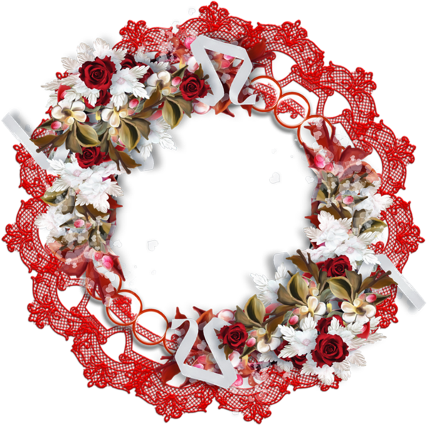 Transparent Wreath Flower Embroidery Christmas Decoration for Christmas