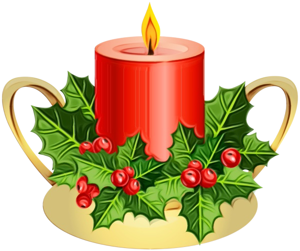 Transparent Holly Candle Lighting for Christmas