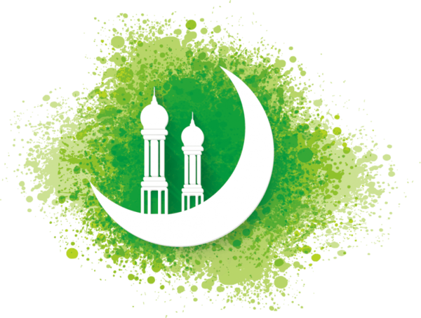 Transparent Islam Eid Alfitr Mosque Green Text for Ramadan