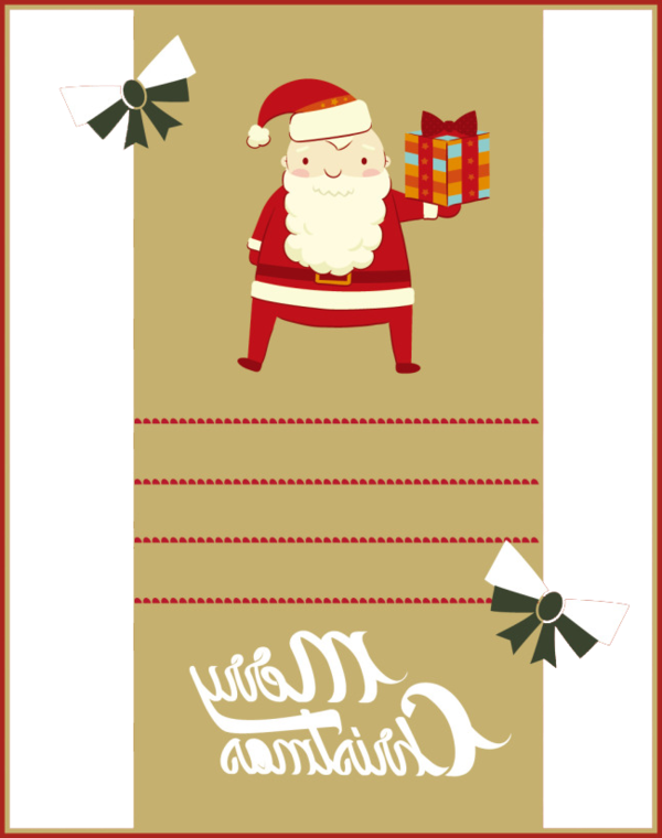 Transparent Santa Claus Christmas Greeting Note Cards Christmas Ornament Text for Christmas