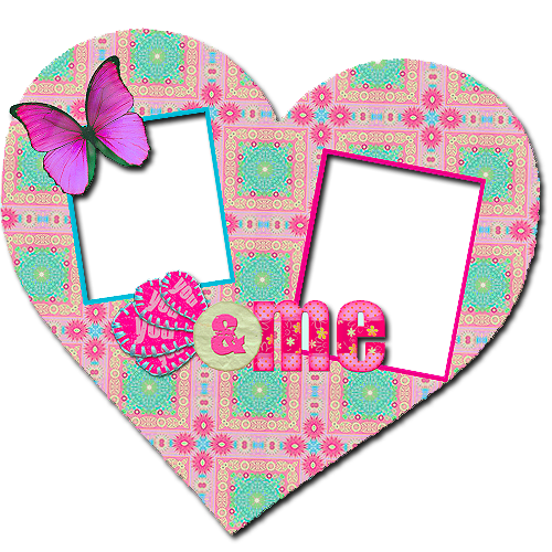 Transparent Texture Mapping Heart Collage Pink for Valentines Day