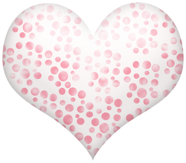 Transparent Polka Dot Pink M Heart Pink for Valentines Day