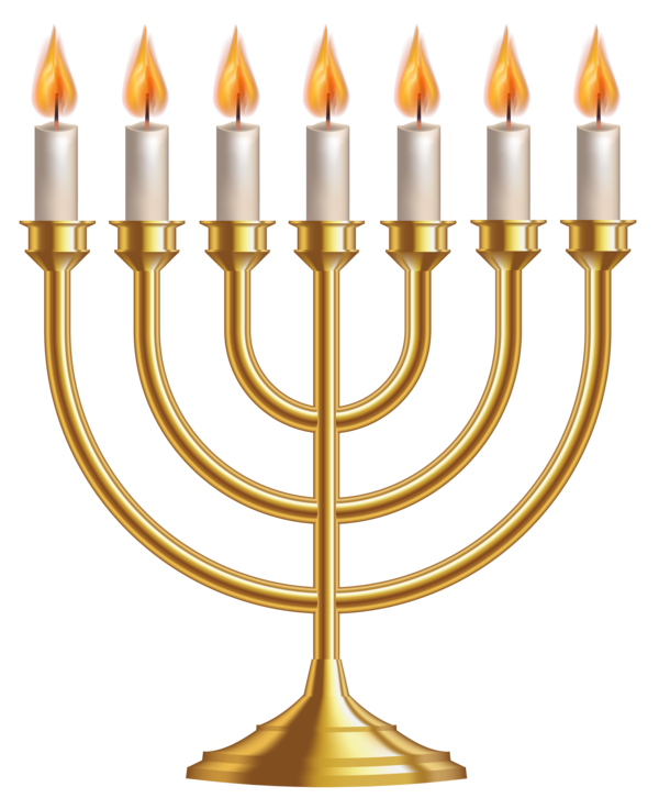 Transparent Candlestick Candle Menorah Brass for Hanukkah