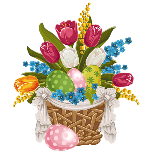 Transparent Flower Floral Design Basket Cut Flowers for Easter