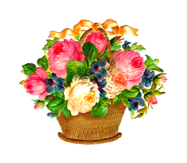 Transparent Basket Flower Wicker Petal Plant for Easter