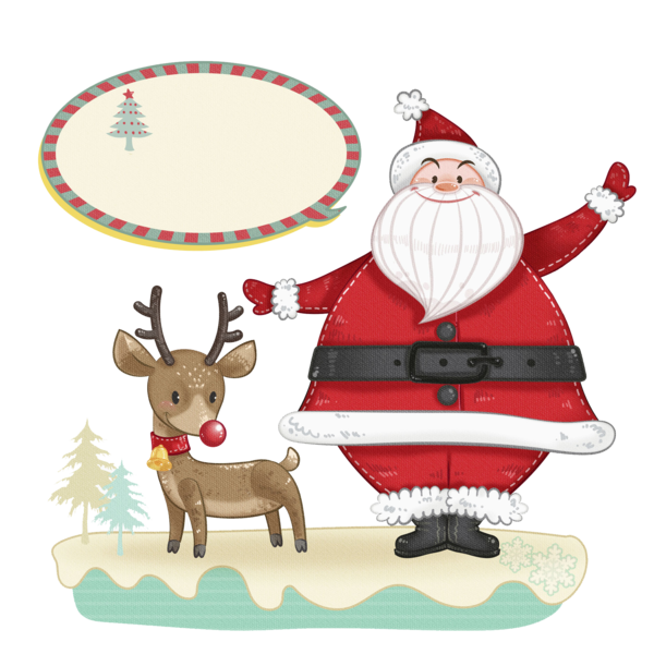 Transparent Santa Claus Reindeer Deer Christmas Ornament for Christmas