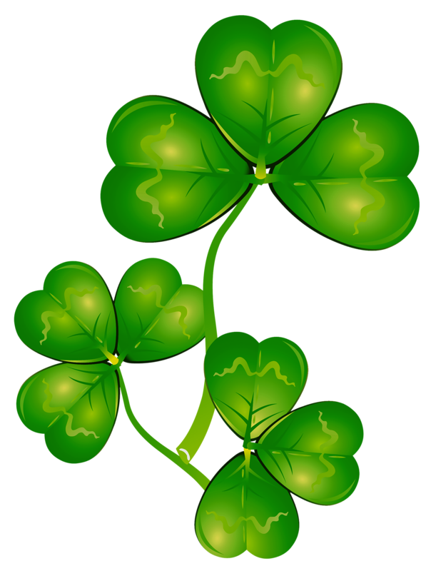 Transparent Clover Fourleaf Clover Shamrock Green Leaf for St Patricks Day