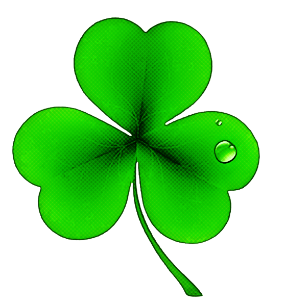 Transparent Leaf Shamrock Green for St Patricks Day