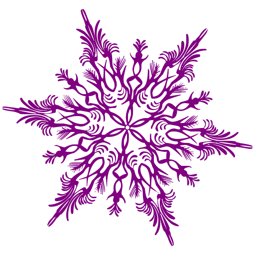 Transparent Snowflake Color Purple Pink for Christmas