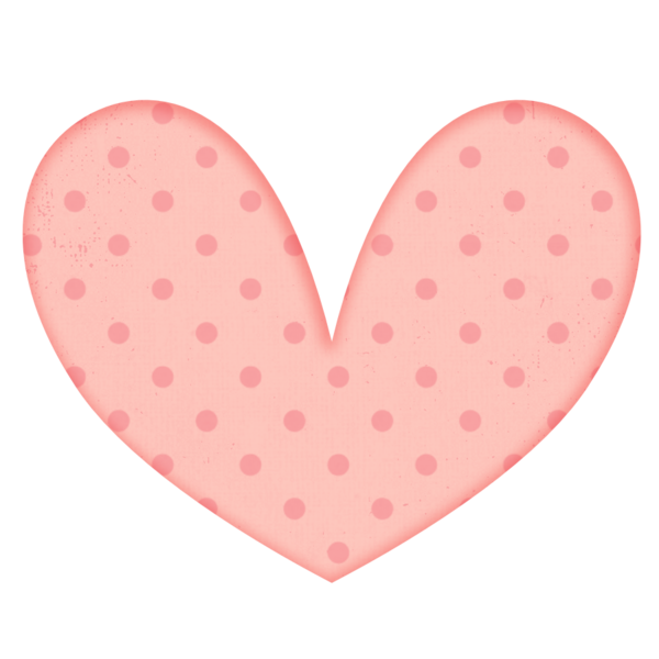 Transparent Heart Polka Dot Pastel Pink for Valentines Day