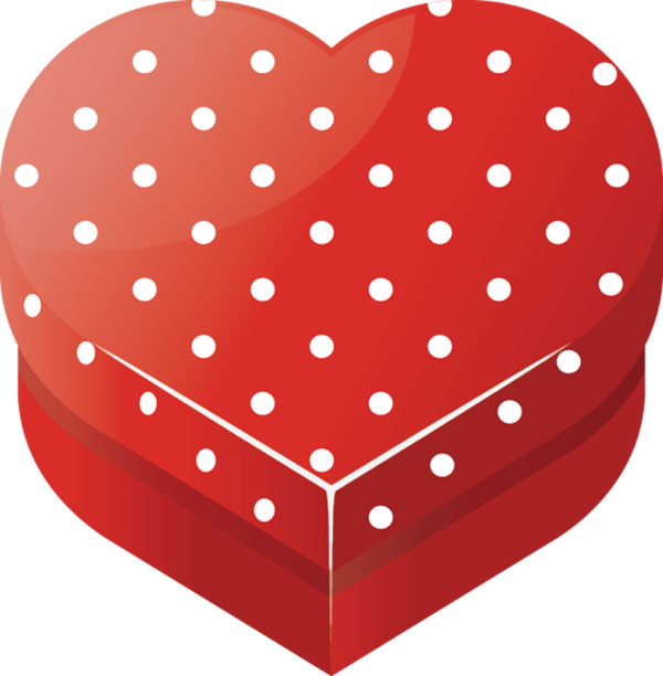 Transparent Heart Red Polka Dot for Valentines Day