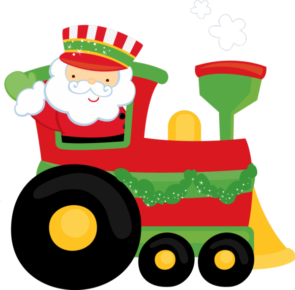 Transparent Santa Claus Train Christmas for Christmas